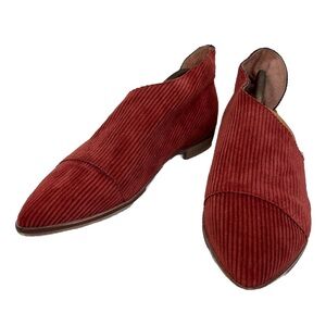 FREE PEOPLE Corduroy Rust Leather Flats
